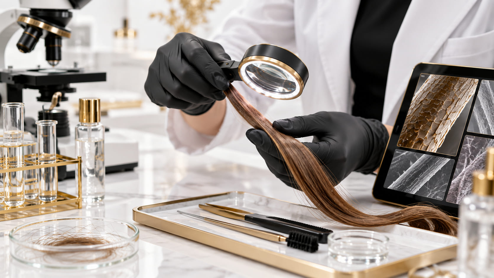 Diagnóstico capilar profesional de la fibra del cabello