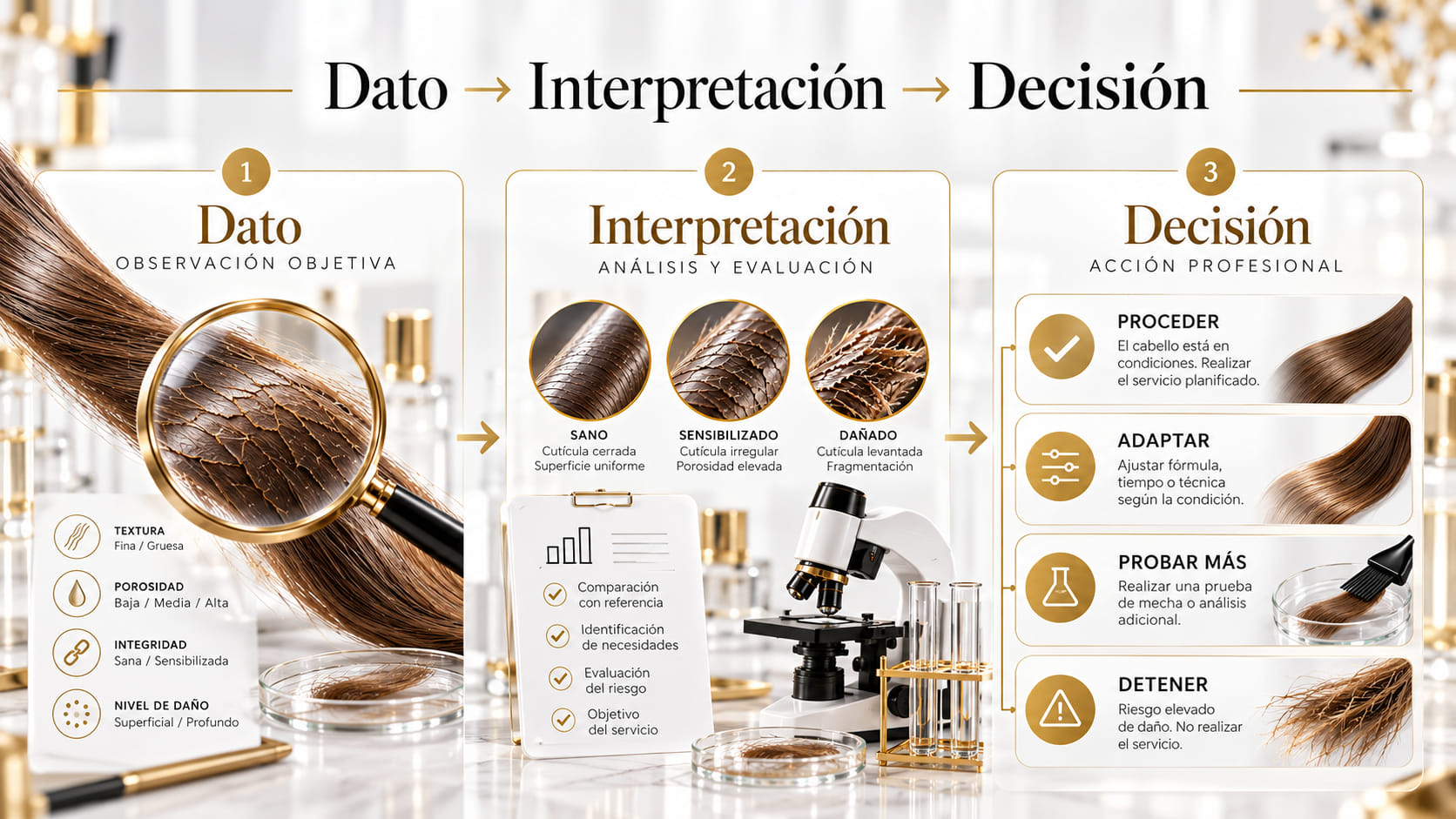 Diagnóstico capilar profesional de la fibra del cabello