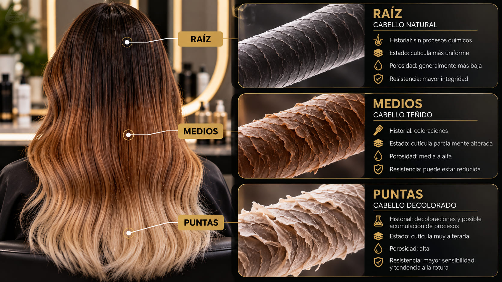 Diagnóstico capilar profesional de la fibra del cabello